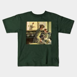 Vintage Science and Medicine, Nurses with Newborn Babies Kids T-Shirt